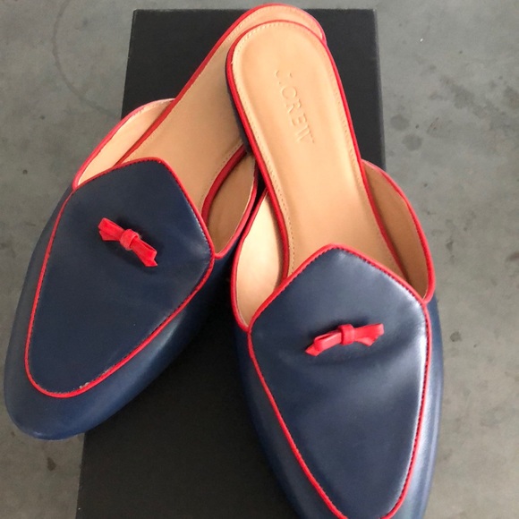 J. Crew Shoes - J Crew leather bow mules 8.5